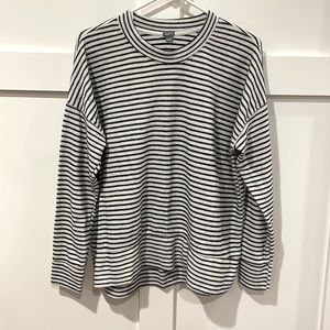 Aerie terry sweatshirt, navy and white stripe, Sz S
